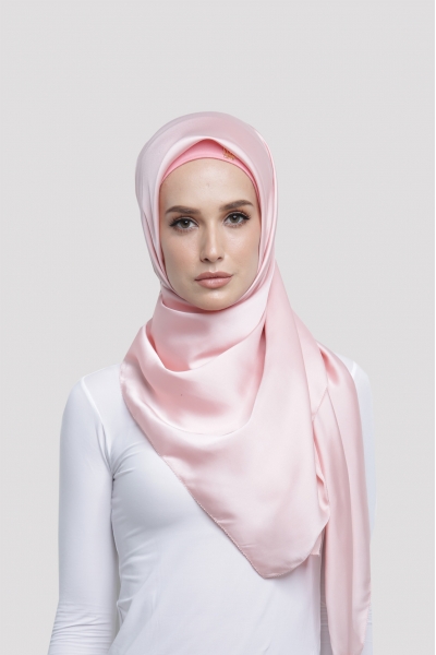 SATIN SILK SQUARE - POWDER PINK SATIN SILK SQUARE - POWDER PINK